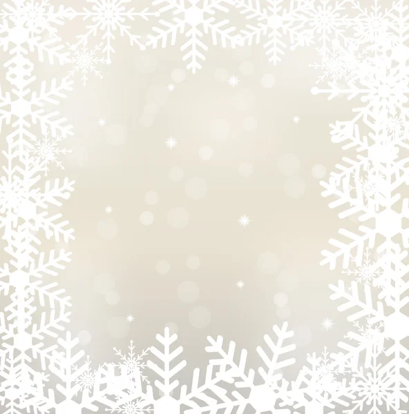 Fondo navideño festivo con copos de nieve — Vector de stock