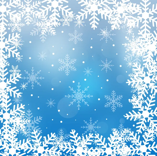 Fondo navideño festivo con copos de nieve — Vector de stock