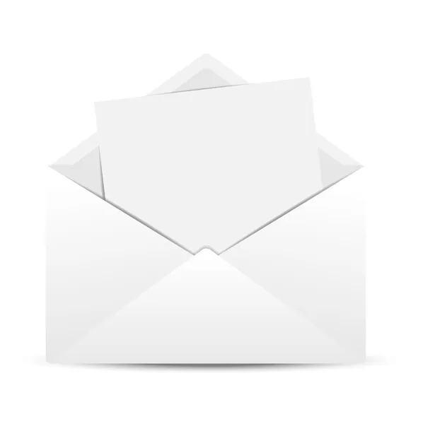 Envelop met een schone Witboek blad — Stockvector