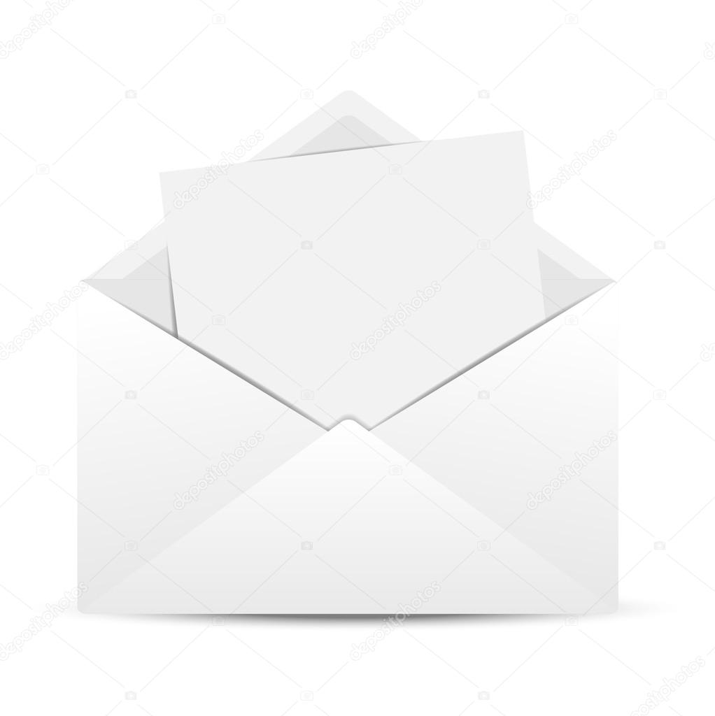 Envelope with a clean white paper sheet