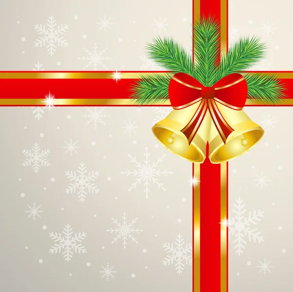 銀製もみの枝とのお祝いクリスマス背景と — ストックベクタ