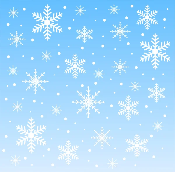 Fondo navideño festivo con copos de nieve — Vector de stock