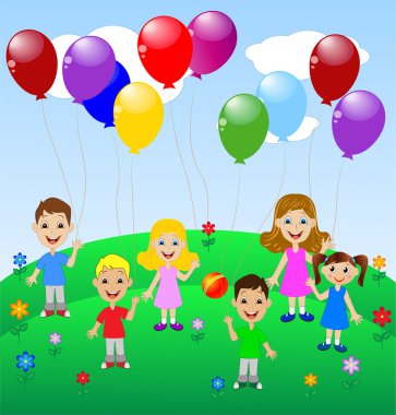 Balon ile küçük bir çocuk