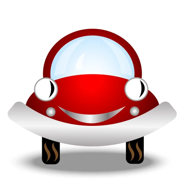 Little red car on white background — Stock Vector