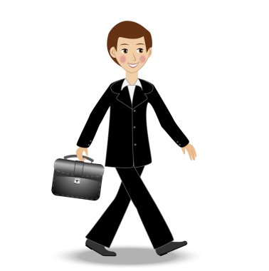 beyaz zemin üzerinde neşeli iş adamı