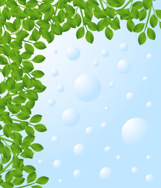 background for a design with green branches clipart