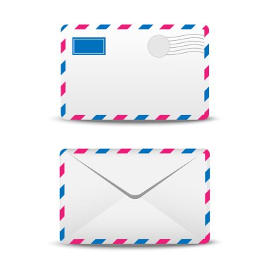 two envelopes air on a white background clipart