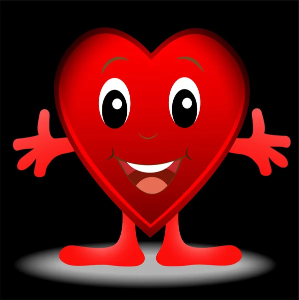 Веселое сердце, почтовый день святого Валентина — стоковый вектор