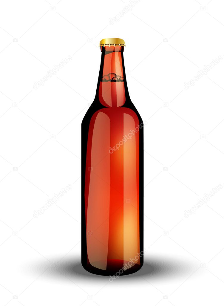 glass bottle with the carbonated drink