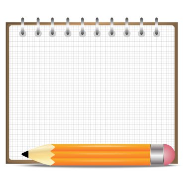 kalem ve defter, beyaz zemin üzerine