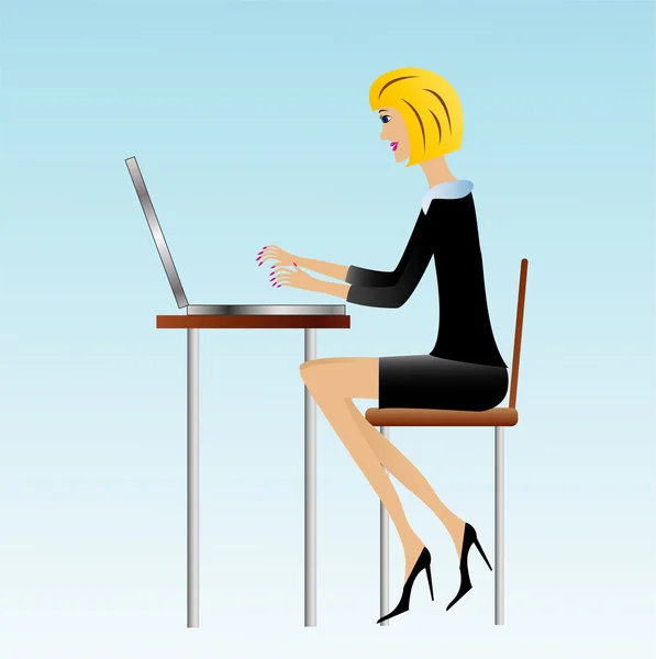 Femme d'affaires travail dans le bureau — Image vectorielle