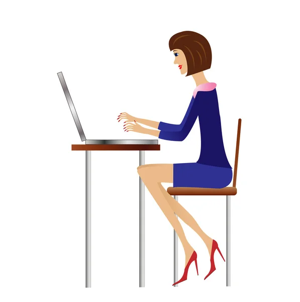 Business woman work in office — Stock Vector
