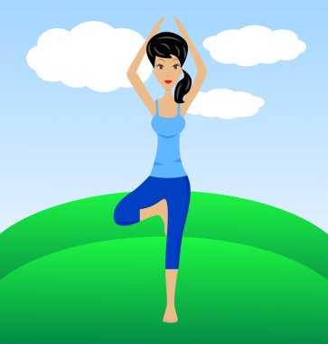 genç bir kadının fiziksel egzersizler yapıyor