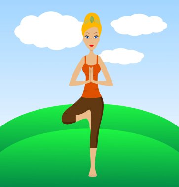 genç bir kadının fiziksel egzersizler yapıyor