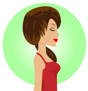 Bir profildeki güzel genç kadın