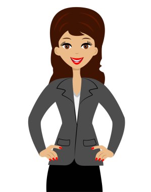 exitosa mujer de negocios sobre fondo blanco
