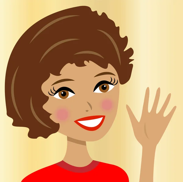 Retrato hermosa joven mujer — Vector de stock