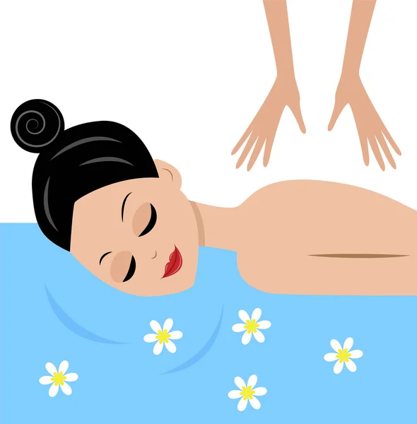 Junge Frau tut Massage — Stockvektor