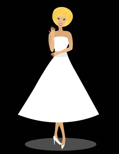 Hermosa mujer joven de longitud completa — Vector de stock