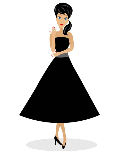 Hermosa mujer joven de longitud completa — Vector de stock