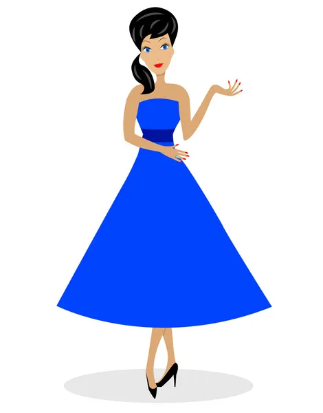 Hermosa mujer joven de longitud completa — Vector de stock