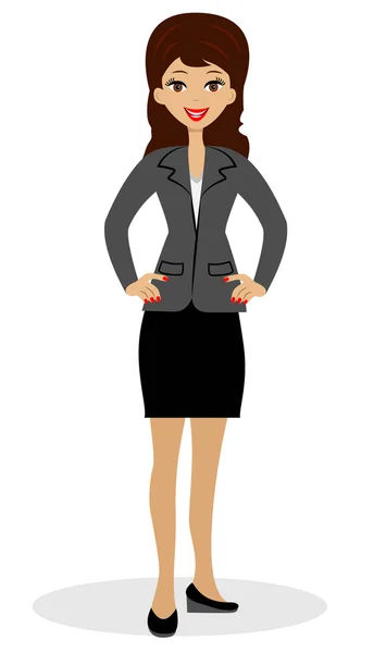 Exitosa mujer de negocios sobre fondo blanco — Vector de stock