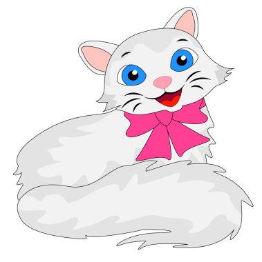 kabarık kuyruğu ile neşeli yavru kedi