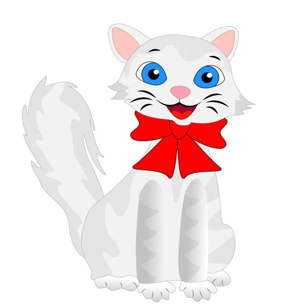 Veselé koťátko s chlupatým ocasem — Stockový vektor