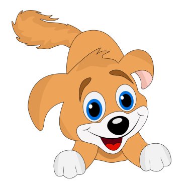 beyaz zemin üzerinde neşeli köpek
