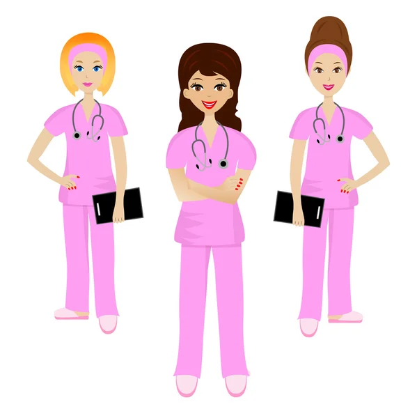 Grupo médico joven — Vector de stock