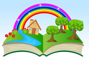 Açık kitap, yatay yaz