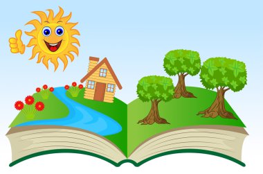Açık kitap, yatay yaz