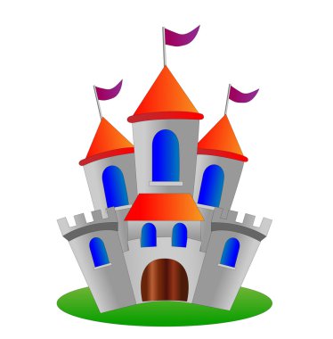 Beyaz bir arka planda masal Sarayı