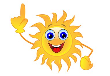 bir işaret parmağını yukarı doğru heaved kadar neşeli güneş