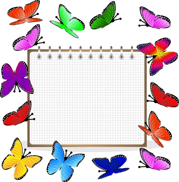 Papillons hebdomadaires et lumineux — Image vectorielle