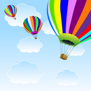  mavi gökyüzünde büyük balonlar