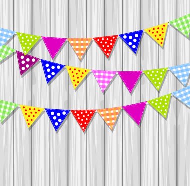 ahşap arka plan doku şenlikli küçük bayraklar