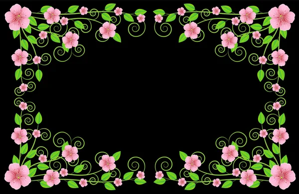 Фон для дизайна с розовыми цветами — стоковый вектор