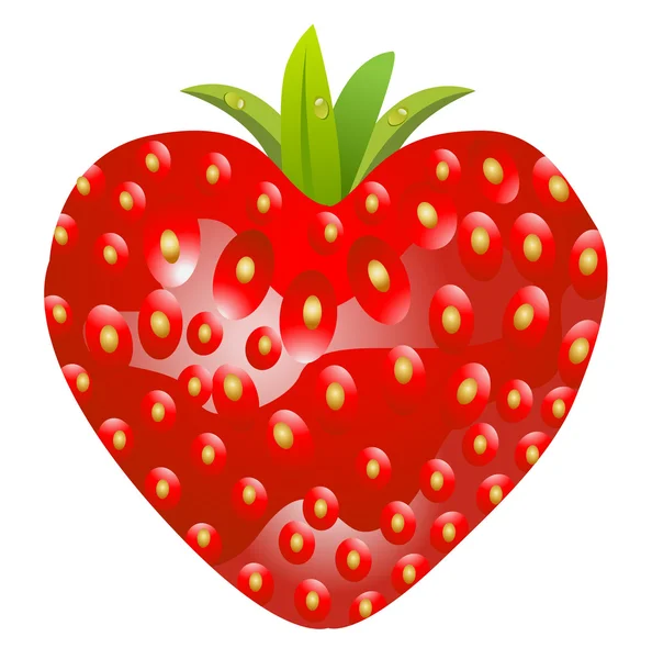 Стигла ягода полуниці на білому тлі — стоковий вектор