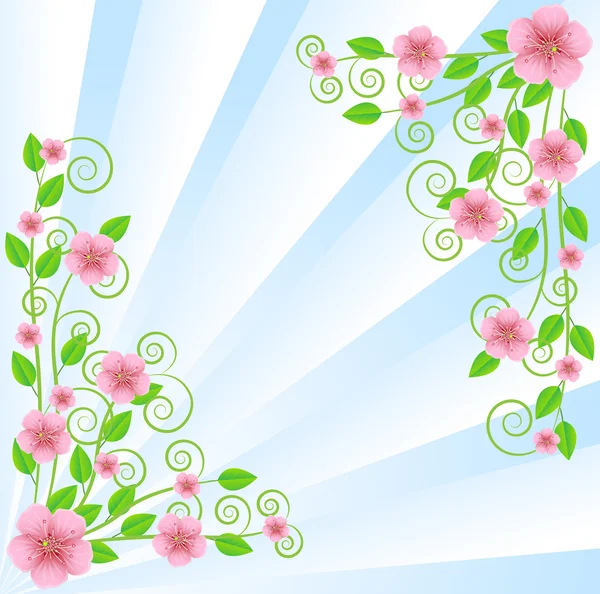 Arrière-plan pour un design aux fleurs roses — Image vectorielle