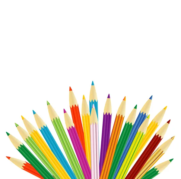 Разноцветные карандаши на белом фоне — стоковый вектор