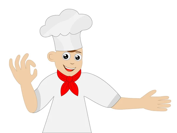 Merry man cook on a white background — Stock Vector