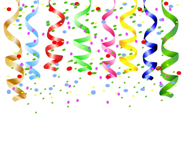 Fond festif avec une serpentine et confettis — Image vectorielle