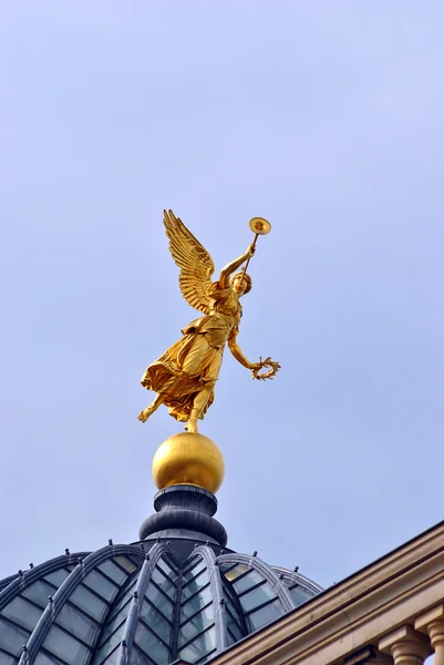 Golden angel on the top of the dome. — Stock Photo, Image