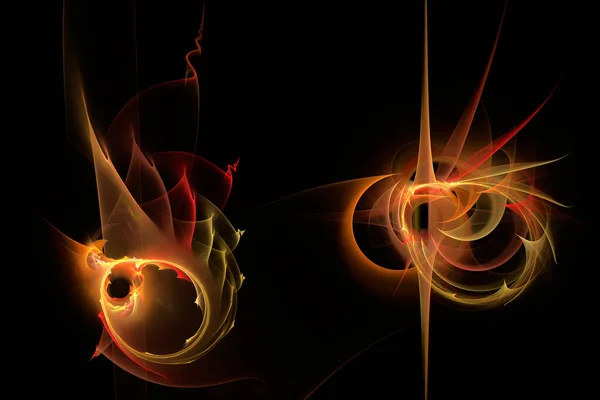 Created Fractal Rendering Abstract Fire Patterns Creative Design Art — Stock Photo, Image