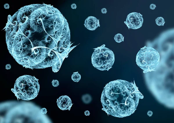 Rozpraszają Się Różne Wirusy Lub Bakterie Trójwymiarowy Fraktal Abstrakcyjny Design Obrazek Stockowy