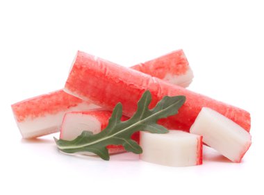 Yengeç grup ve rucola yaprak yapışıyor