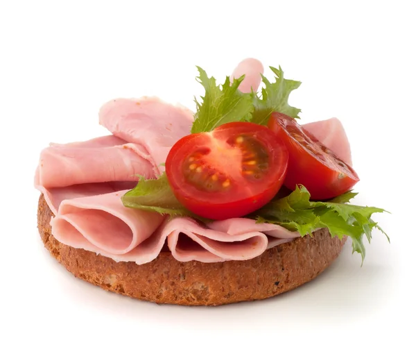 Healthy sandwich with vegetable and smoked ham — Stock Photo, Image