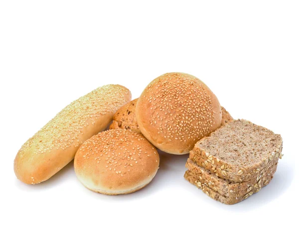 Bread loafs and buns variety — Stock Photo, Image