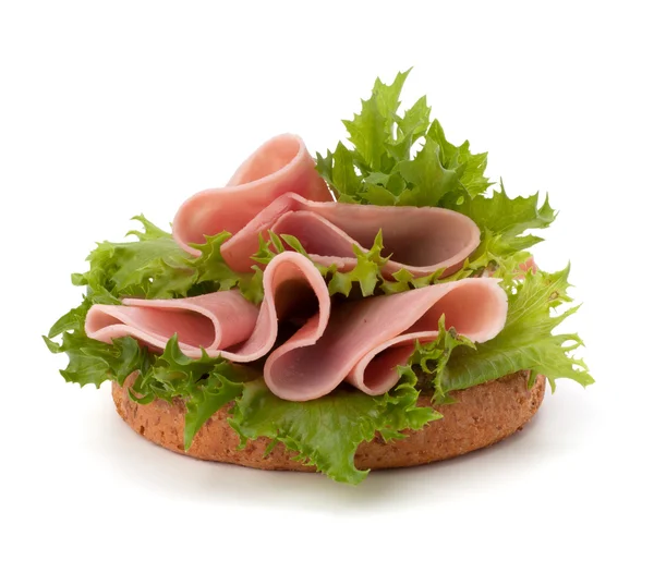 건강 한 야채와 훈제 햄 샌드위치 — 스톡 사진